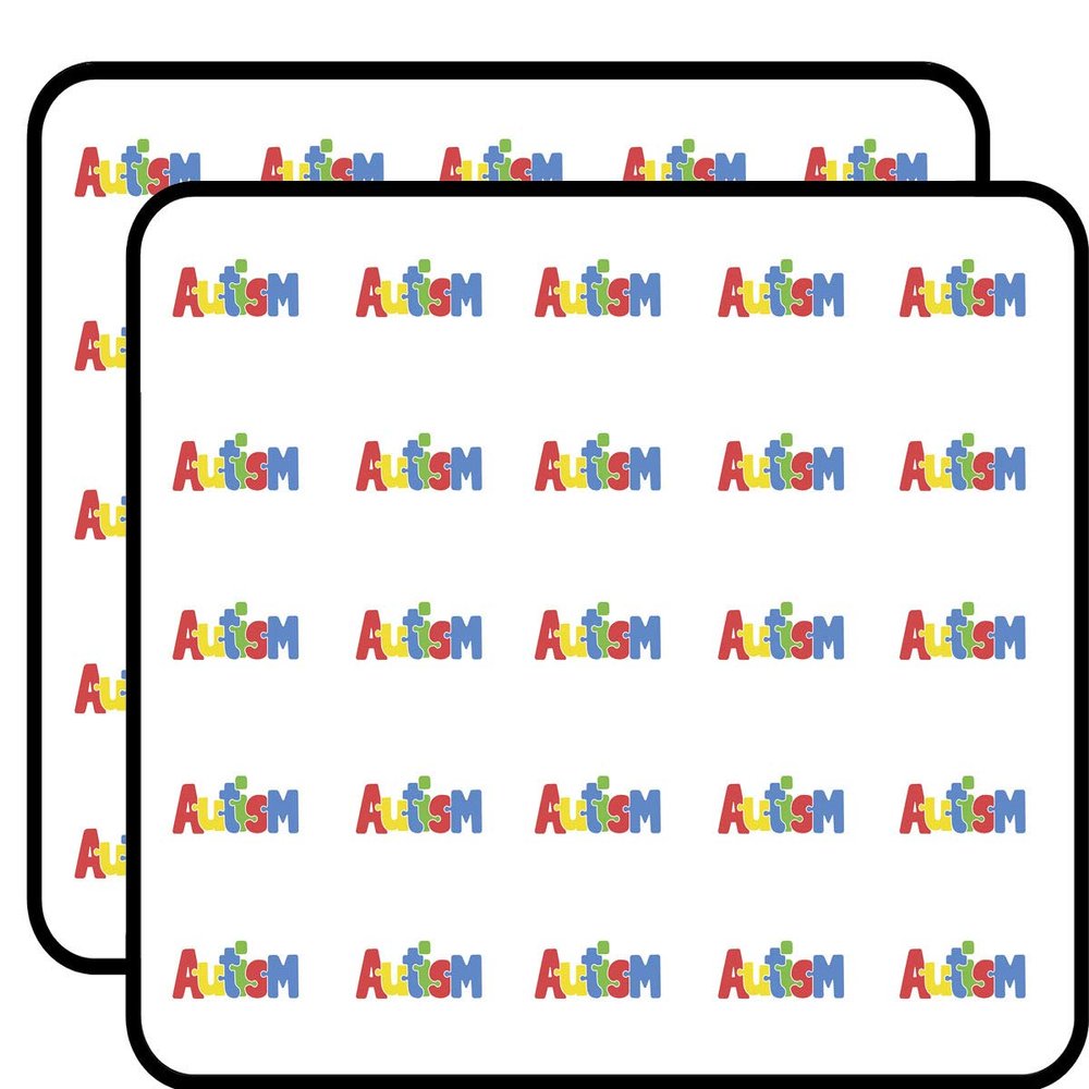 50 PCs Autism in Puzzle Piece Letters 1" Stickers Decals Laptop Notebook Phone Waterproof Vinyl Trendy