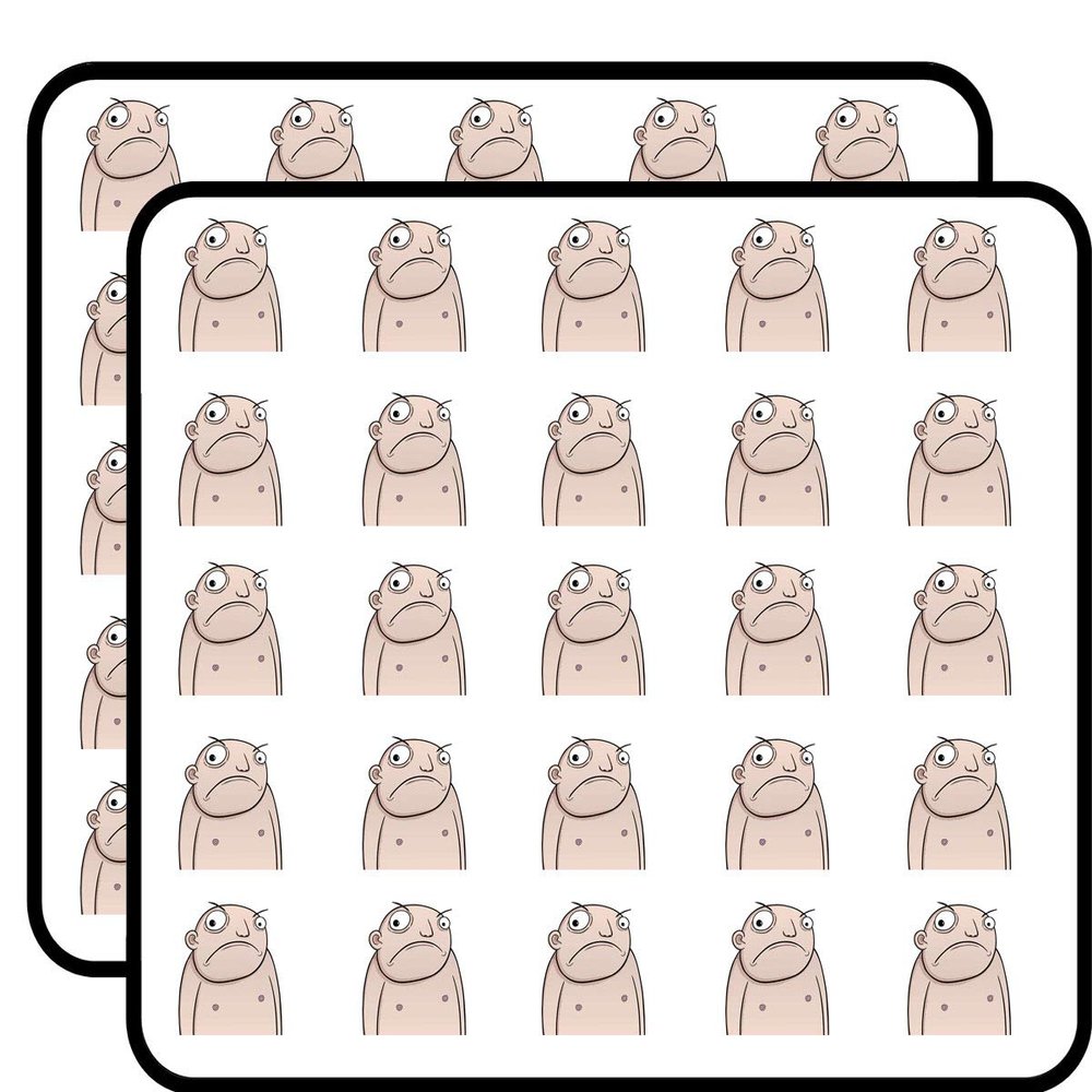 50 PCs Silly Weird Grumpy Retro Man 1" Stickers Decals Laptop Notebook Phone Waterproof Vinyl Trendy