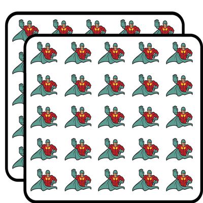 50 PCs Superhero Stop Hand 1" Stickers Decals Laptop Notebook Phone Waterproof Vinyl Trendy