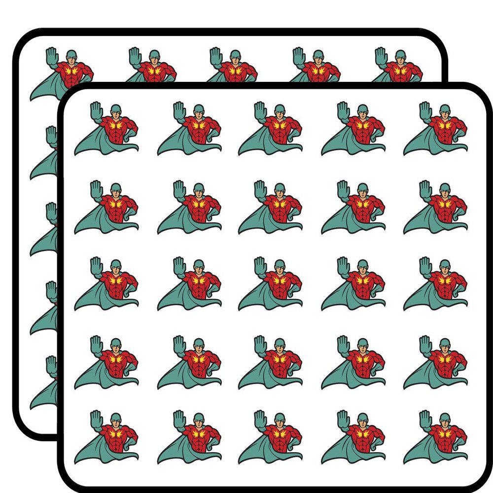50 PCs Superhero Stop Hand 1" Stickers Decals Laptop Notebook Phone Waterproof Vinyl Trendy