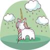 50 PCs Cute Happy Unicorn Icon - Rain Clouds 1" Stickers Decals Laptop Notebook Phone Waterproof Vinyl Trendy view 2