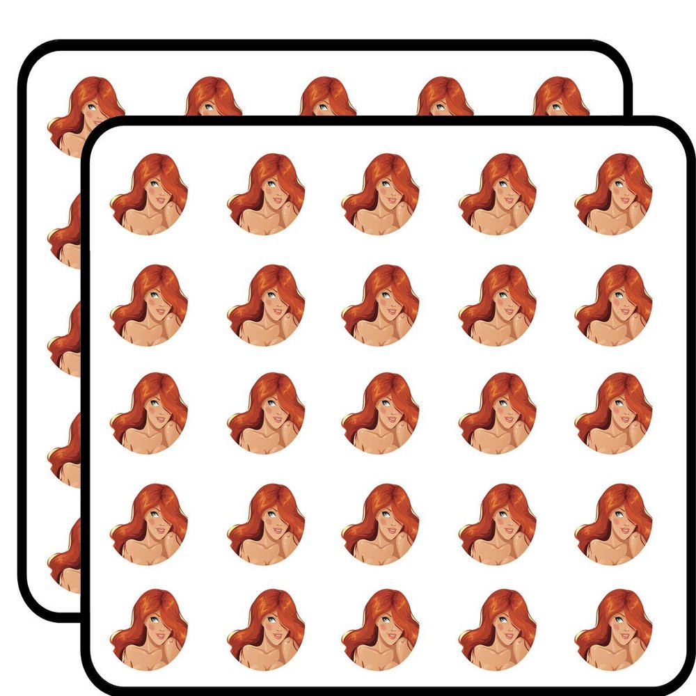50 PCs Sexy Topless Orange Red Head Siren Woman 1" Stickers Decals Laptop Notebook Phone Waterproof Vinyl Trendy