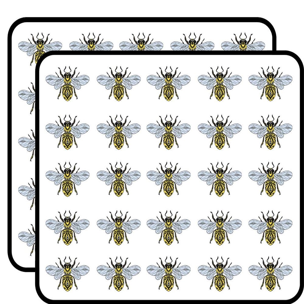 50 PCs Pretty Ornate Honey Bee 1" Stickers Decals Laptop Notebook Phone Waterproof Vinyl Trendy