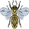 50 PCs Pretty Ornate Honey Bee 1" Stickers Decals Laptop Notebook Phone Waterproof Vinyl Trendy view 2