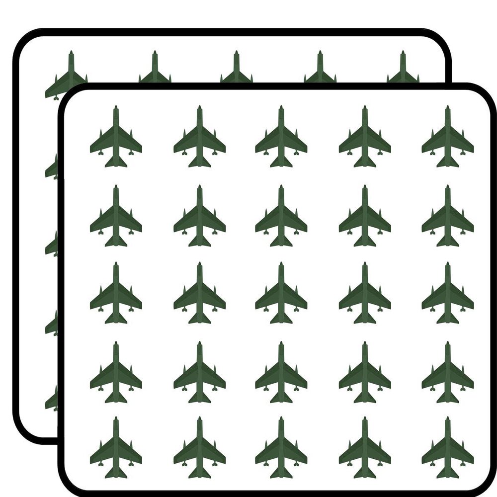 50 PCs Cool Simple Fighter Military Plane Jet - Forest Green 1" Stickers Decals Laptop Notebook Phone Waterproof Vinyl Trendy