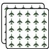50 PCs Cool Simple Fighter Military Plane Jet - Forest Green 1" Stickers Decals Laptop Notebook Phone Waterproof Vinyl Trendy view 1