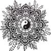 50 PCs Black and White Mandala Flower with Yin Yang Center 1" Stickers Decals Laptop Notebook Phone Waterproof Vinyl Trendy view 2
