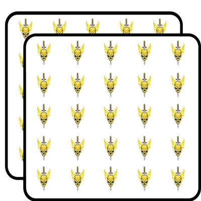 50 PCs Creepy Golden Skull with Sword and Flames 1" Stickers Decals Laptop Notebook Phone Waterproof Vinyl Trendy