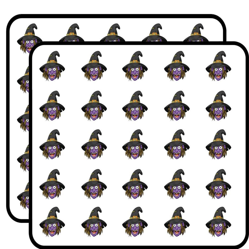 50 PCs Creepy Purple Halloween Witch 1" Stickers Decals Laptop Notebook Phone Waterproof Vinyl Trendy