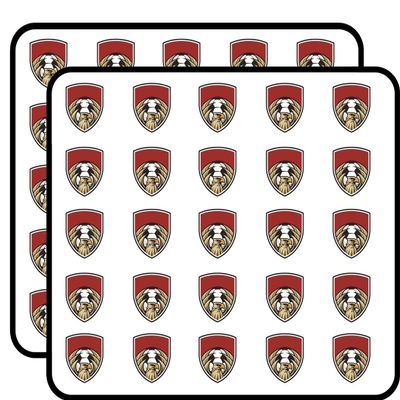 50 PCs Cool Simple Eagle Sport Shield Icon - Soccer Ball 1" Stickers Decals Laptop Notebook Phone Waterproof Vinyl Trendy
