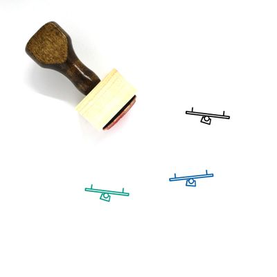 Seesaw Wooden Rubber Stamp No. 35 (1" x 1")
