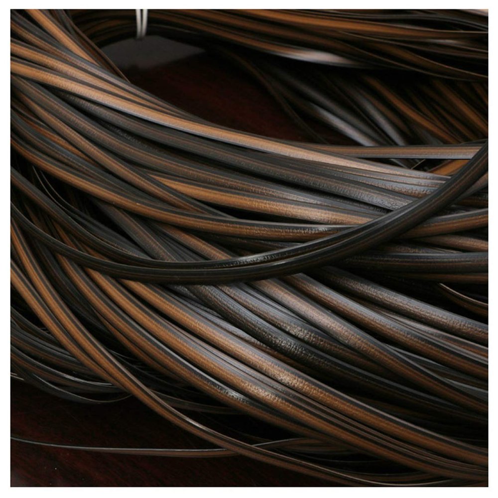 Queenbox 8mm x 10m Gradient Flat Rattan Weaving, Synthetic Rattan Repair Knit Material Plastic Rattan for DIY Home Furniture, Chair Table, Storage Basket, 02 Coffee