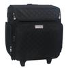Everything Mary Rolling Scrapbook Tote Black Quilted Craft Bag with Wheels Storage Organizer for Scrapbooking, Papercraft, Art Supplies & Portable Craft Tools view 1