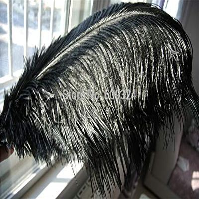 Xucus Black Ostrich Feather Plumes 20-22inch(50-55cm) Wedding Centerpiece Decor Feather Costumes