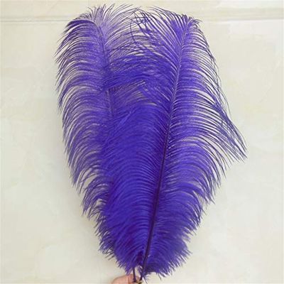 Xucus Wholesale Hard Rod Natural 100pcs/lot 22-24'' 55-60cm Multicolor for Ostrich Plumage Christmas Decoration Feathers Accessories - (Color: Purple)