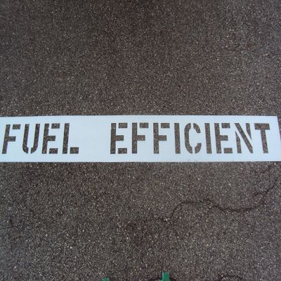 12" Fuel EFFICIENT Stencil - Actual 12 Inch Letters - Parking Lot Stencil (1/16") (.060") American Striping Co.