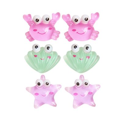 TOYANDONA Mini Mini Ornaments 60Pcs Sea Creatures, Cute ature Resin Crab Shell Ornament Sea Creature Accessories for Decor or Crafts (Assorted Color) Ornament Ocean Decor