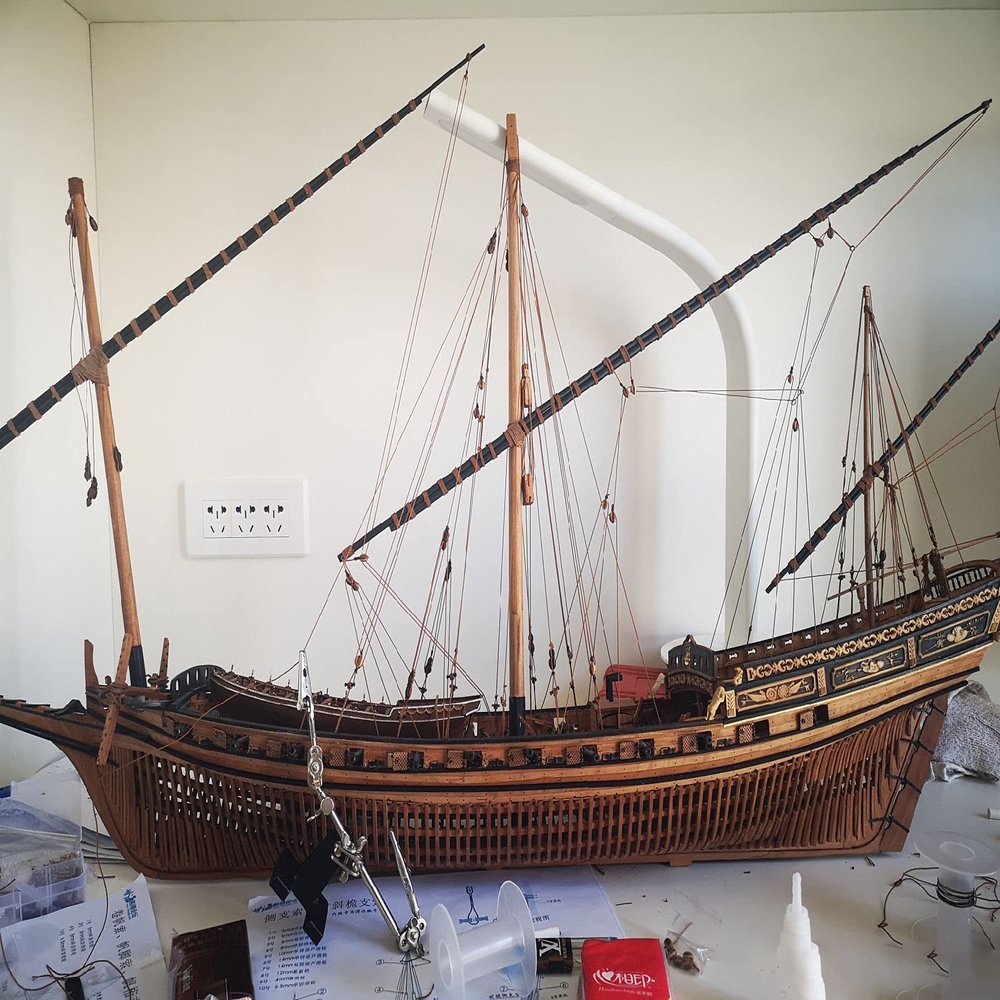 LE Requin 1750 Full Rib Version Scale 1/48 47.6" Wood Model Ship Kit Xebec Ship