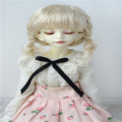 Doll wigs JD571 1/4 7-8inch Little wave Braids BJD Doll wigs 18-20cm MSD Doll accessories (Blond, 7-8inch)