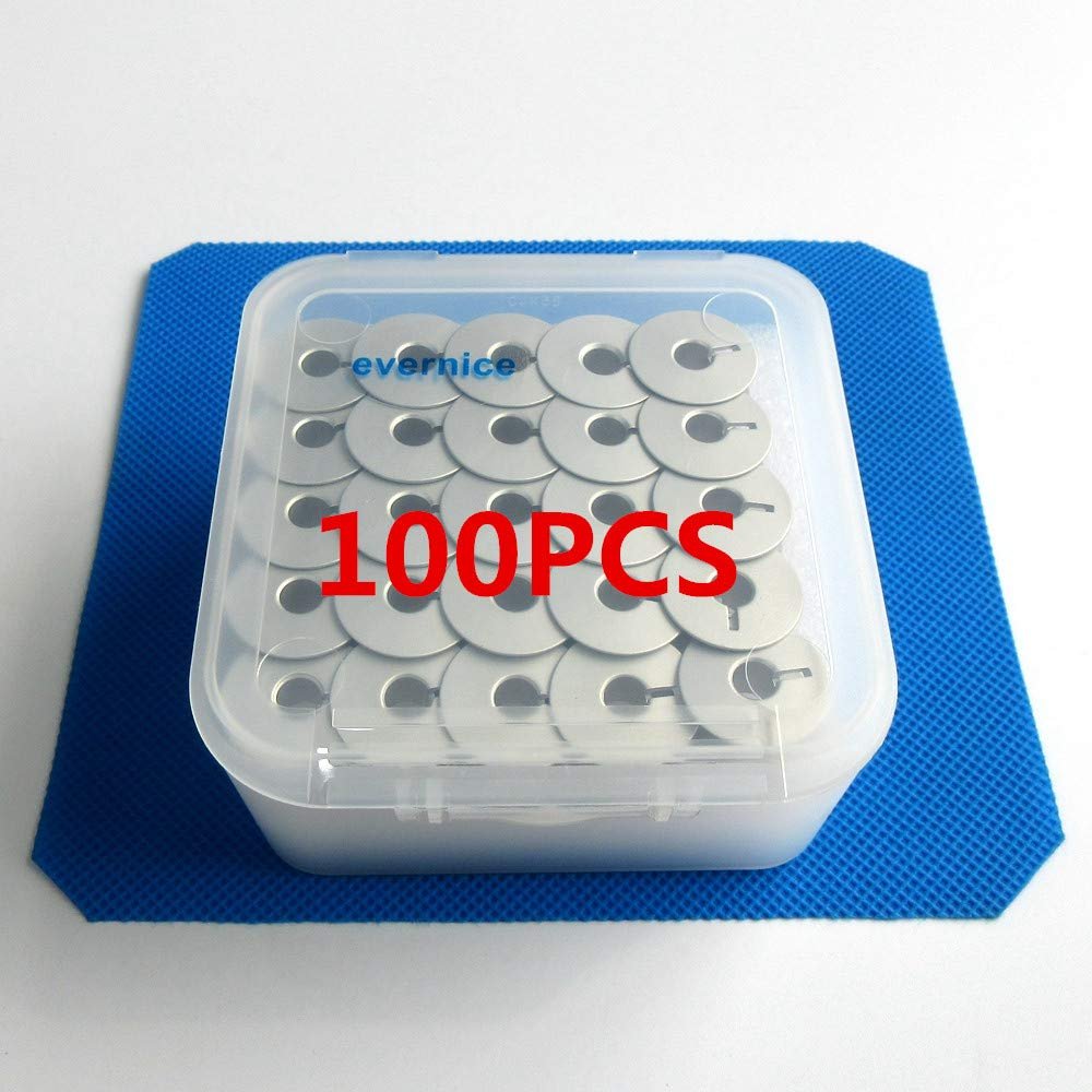 100 PCS Aluminum L Style Bobbin W/Slot for BARUDAN TAJIMA SWF Embroidery Machine