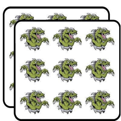 18 Pcs Green Dinosaur Coming Out of Screen Cartoon 2" Stickers Decals Laptop Notebook Phone Waterproof Vinyl Trendy