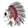 50 PCs Strong Angry Skull with Red and Gray Feather Headdress 1" Stickers Decals Laptop Notebook Phone Waterproof Vinyl Trendy view 2