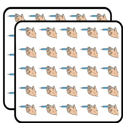 50 PCs Simple Blue Syringe 1" Stickers Decals Laptop Notebook Phone Waterproof Vinyl Trendy