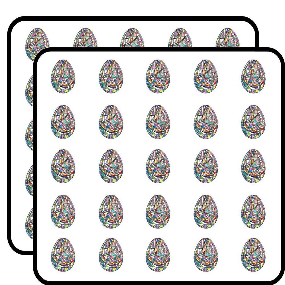 50 PCs Cool Geometric Abstract Pattern Egg 1" Stickers Decals Laptop Notebook Phone Waterproof Vinyl Trendy