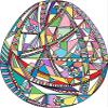 50 PCs Cool Geometric Abstract Pattern Egg 1" Stickers Decals Laptop Notebook Phone Waterproof Vinyl Trendy view 2