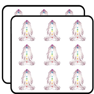 18 Pcs Delicate Yoga Yoji Woman with Henna and Rainbow Shakras 2" Stickers Decals Laptop Notebook Phone Waterproof Vinyl Trendy