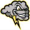 50 PCs Evil Smiling Gray Thunder Rain Cloud 1" Stickers Decals Laptop Notebook Phone Waterproof Vinyl Trendy view 2