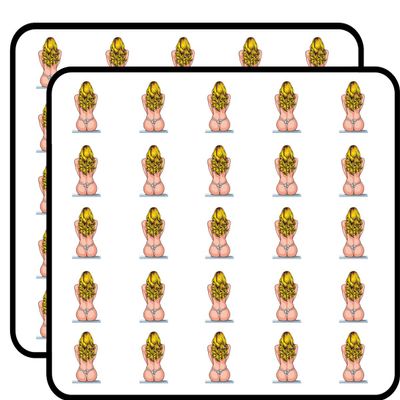 50 PCs Sexy Woman Blonde Hair Bikini Thong Pink Nude Yellow Gold Black White Vinyl Decal Bumper Sticker1 Stickers Decals Laptop Notebook Phone Waterproof Vinyl Trendy