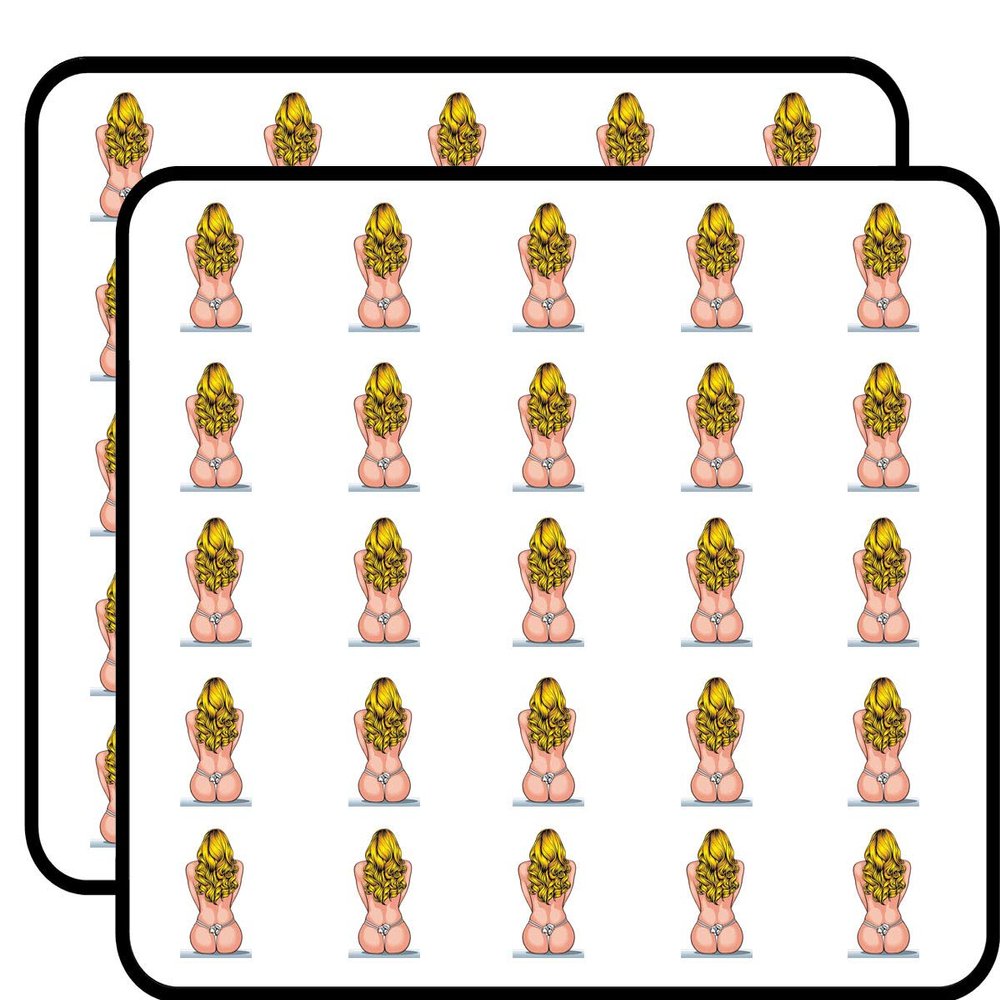 50 PCs Sexy Woman Blonde Hair Bikini Thong Pink Nude Yellow Gold Black White Vinyl Decal Bumper Sticker1 Stickers Decals Laptop Notebook Phone Waterproof Vinyl Trendy