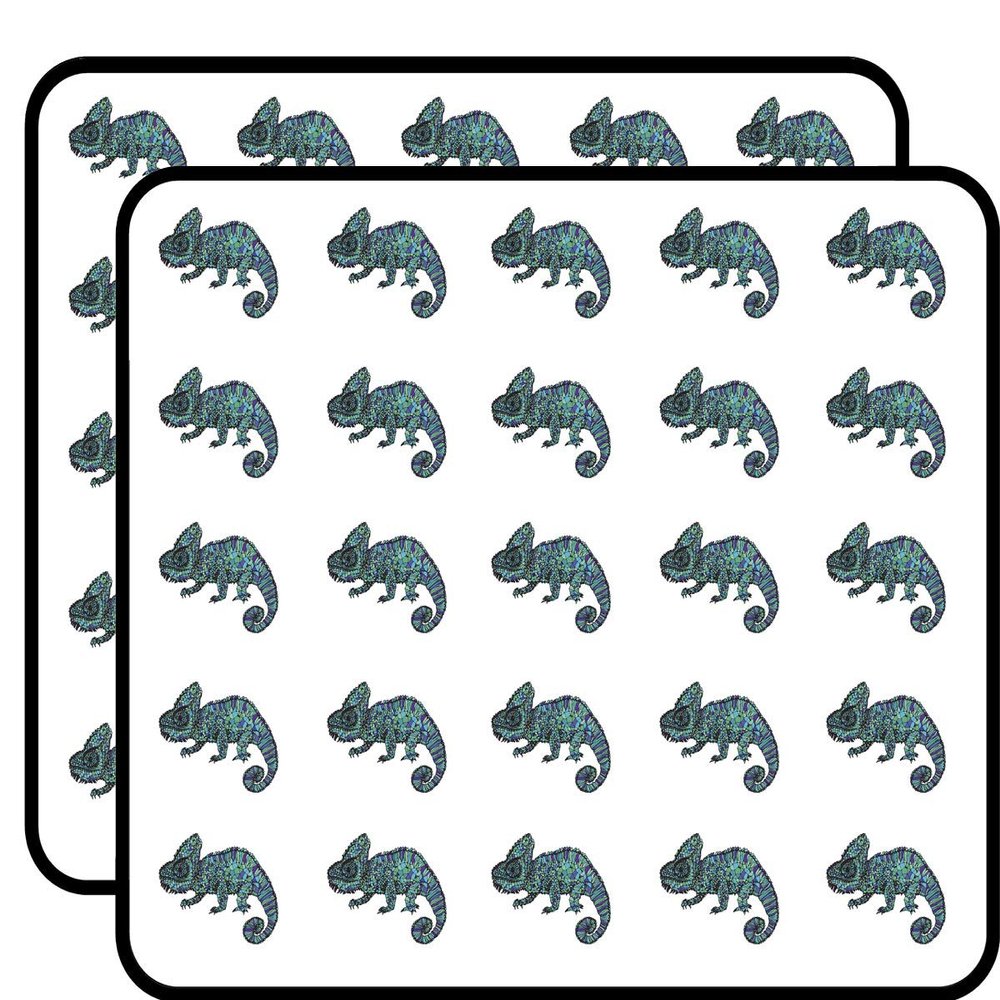 50 PCs Aqua Teal Tile Pattern Chameleon 1" Stickers Decals Laptop Notebook Phone Waterproof Vinyl Trendy