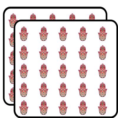 50 PCs Red and Green Hamsa Hand of Fatima 1" Stickers Decals Laptop Notebook Phone Waterproof Vinyl Trendy