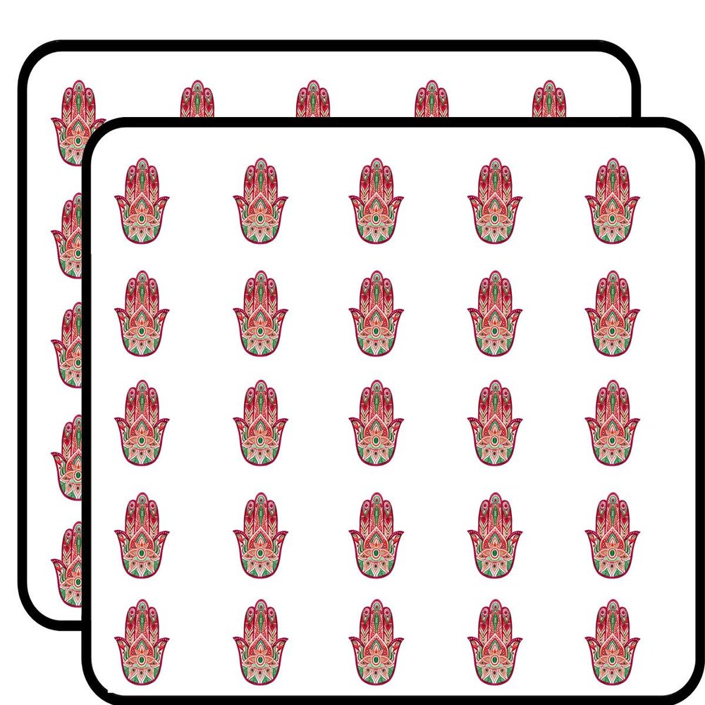50 PCs Red and Green Hamsa Hand of Fatima 1" Stickers Decals Laptop Notebook Phone Waterproof Vinyl Trendy