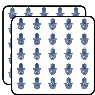 50 PCs Blue Pink Hamsa with Eye of Providence 1" Stickers Decals Laptop Notebook Phone Waterproof Vinyl Trendy