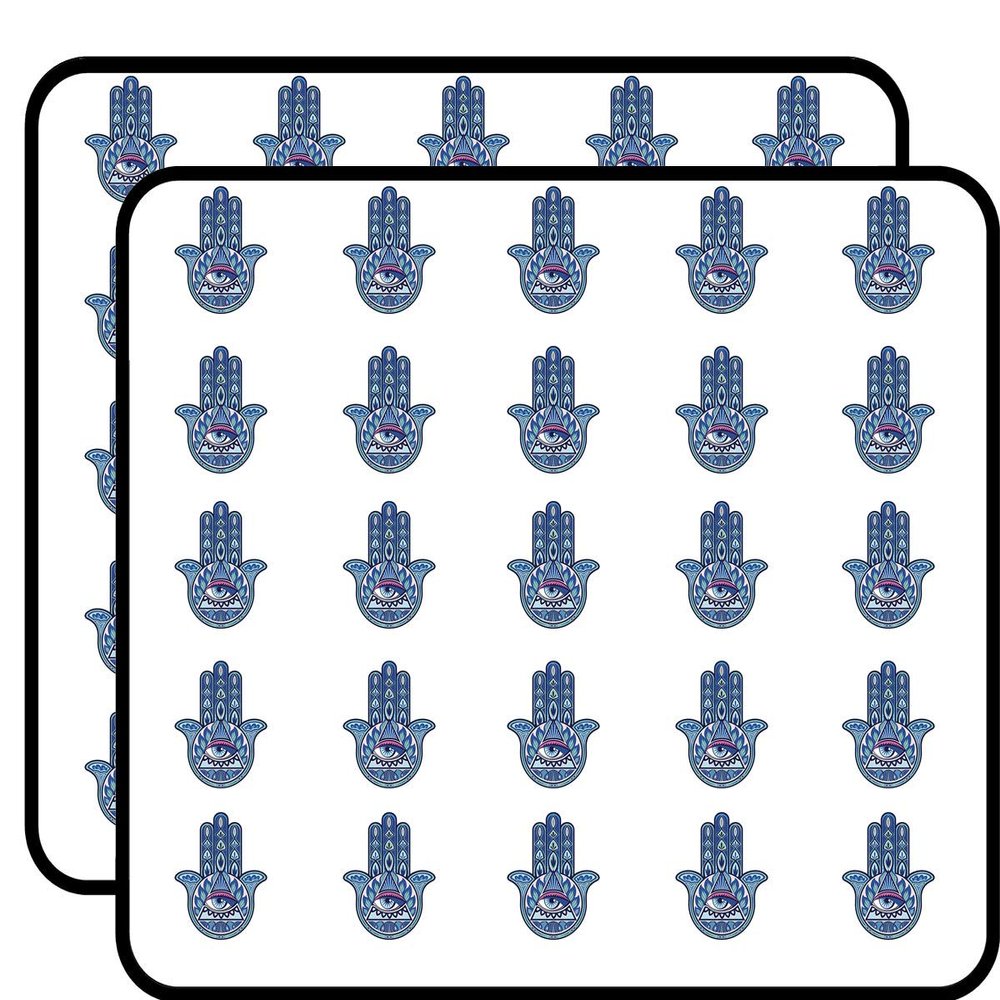50 PCs Blue Pink Hamsa with Eye of Providence 1" Stickers Decals Laptop Notebook Phone Waterproof Vinyl Trendy