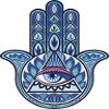 50 PCs Blue Pink Hamsa with Eye of Providence 1" Stickers Decals Laptop Notebook Phone Waterproof Vinyl Trendy view 2