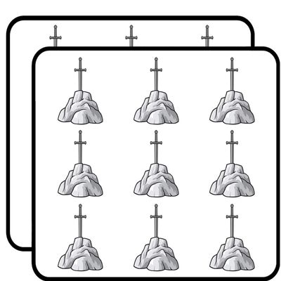 18 Pcs Simple Medieval Excalibur Sword in Rock Cartoon 2" Stickers Decals Laptop Notebook Phone Waterproof Vinyl Trendy