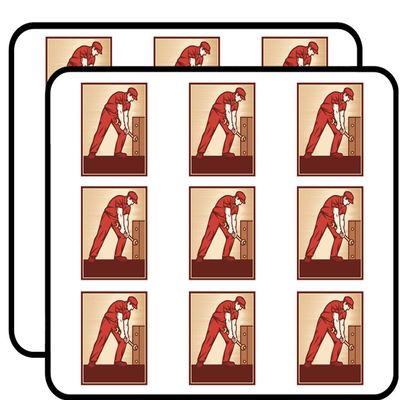 18 Pcs Hardworking Vintage Laborer Cartoon Icon 2" Stickers Decals Laptop Notebook Phone Waterproof Vinyl Trendy