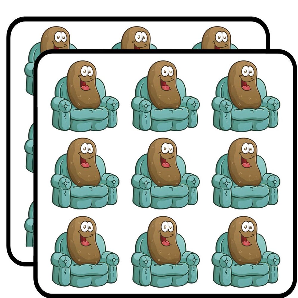 18 Pcs Cute Happy Lazy Couch Potato on Chair Cartoon 2" Stickers Decals Laptop Notebook Phone Waterproof Vinyl Trendy