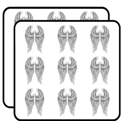 18 Pcs Detailed Angel Wings with Feathers Black White 2" Stickers Decals Laptop Notebook Phone Waterproof Vinyl Trendy