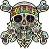 50 PCs Colorful Hippie Skull Rock N' ROLL Peace Love Flower Power RED Orange Yellow Green Blue Indigo Violet Black White 1" Stickers Decals Laptop Notebook Phone Waterproof Vinyl Trendy view 2