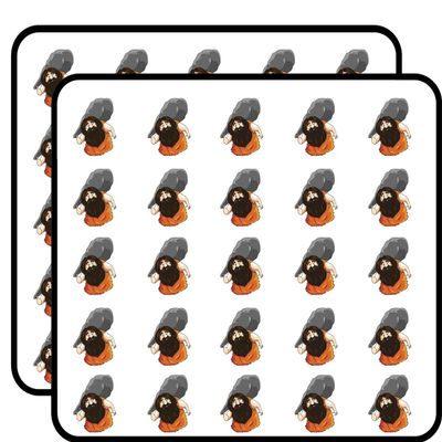 50 PCs Prehistoric Caveman with Giant Rock Club 1" Stickers Decals Laptop Notebook Phone Waterproof Vinyl Trendy