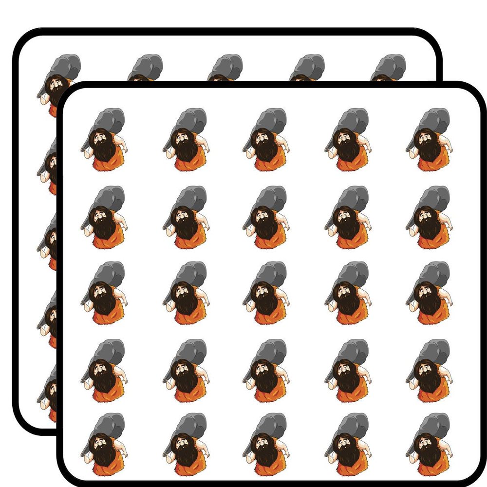 50 PCs Prehistoric Caveman with Giant Rock Club 1" Stickers Decals Laptop Notebook Phone Waterproof Vinyl Trendy