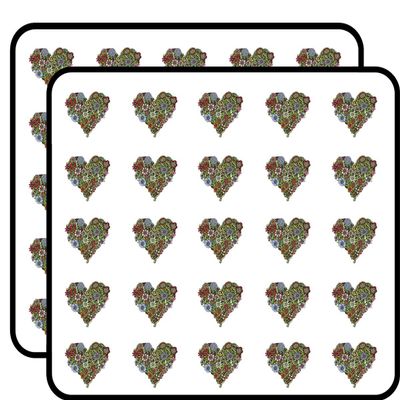 50 PCs Wild Flower Vine Heart #2 1" Stickers Decals Laptop Notebook Phone Waterproof Vinyl Trendy