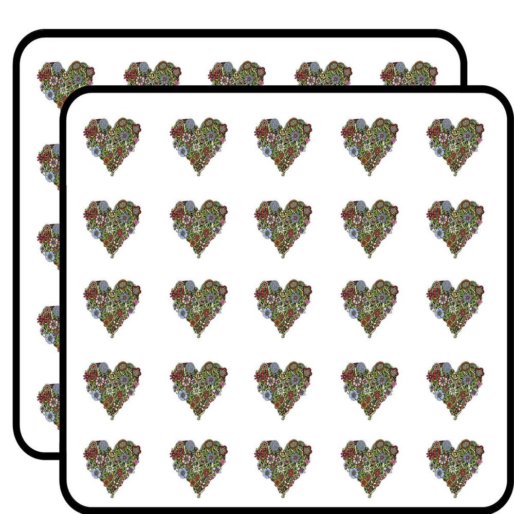 50 PCs Wild Flower Vine Heart #2 1" Stickers Decals Laptop Notebook Phone Waterproof Vinyl Trendy