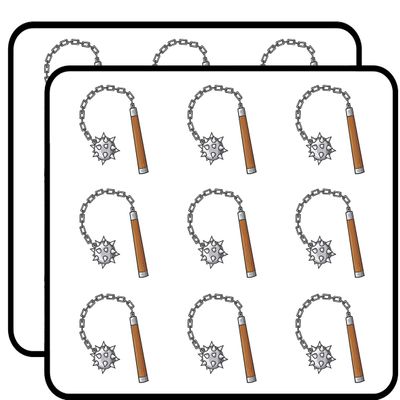 18 Pcs Medieval Wooden Mace Weapon Cartoon 2" Stickers Decals Laptop Notebook Phone Waterproof Vinyl Trendy