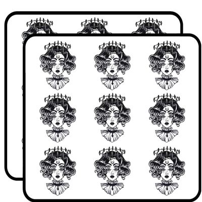 18 Pcs Pretty Creepy Double Eyed Circus Girl Angel Cartoon 2" Stickers Decals Laptop Notebook Phone Waterproof Vinyl Trendy